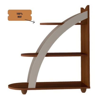 Mesa De Apoio Lateral Andes Com 3 Prateleiras Cedro / Off White