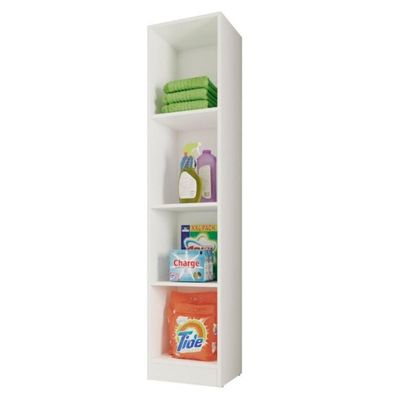 Armario Multiuso 1 Porta 3 Prateleiras Lavanda Kits Paraná Cor:branco White Branco White