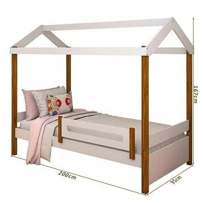 Cama Casa Eliz Branco-mel Solteiro E Cama Auxiliar - Divaloto