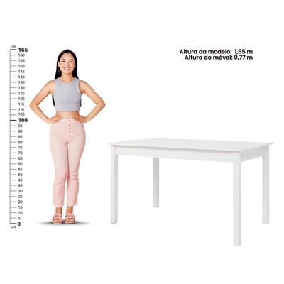 Mesa De Jantar Ditália Com 4 Cadeiras Ja-225 Cor:branco Branco