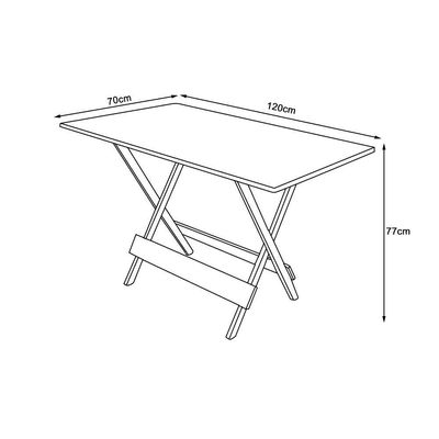 Mesa Para Area De Lazer Dobravel De Madeira 1,20x70 - Preto - Preto