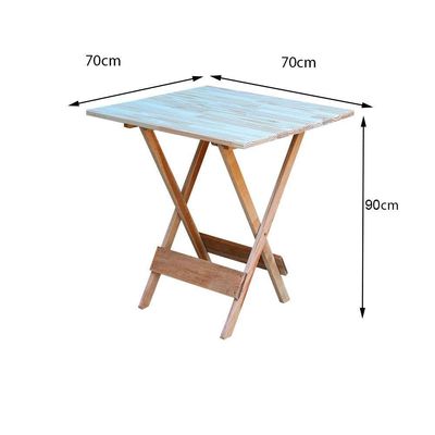 Mesa De Madeira Dobravel 70x70 Sem Pintura - Bege