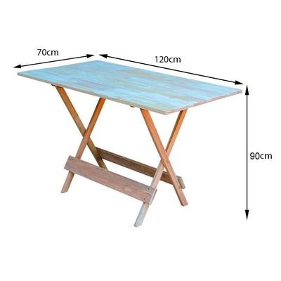 Mesa De Madeira Dobravel 1,20x70 Sem Pintura - Bege