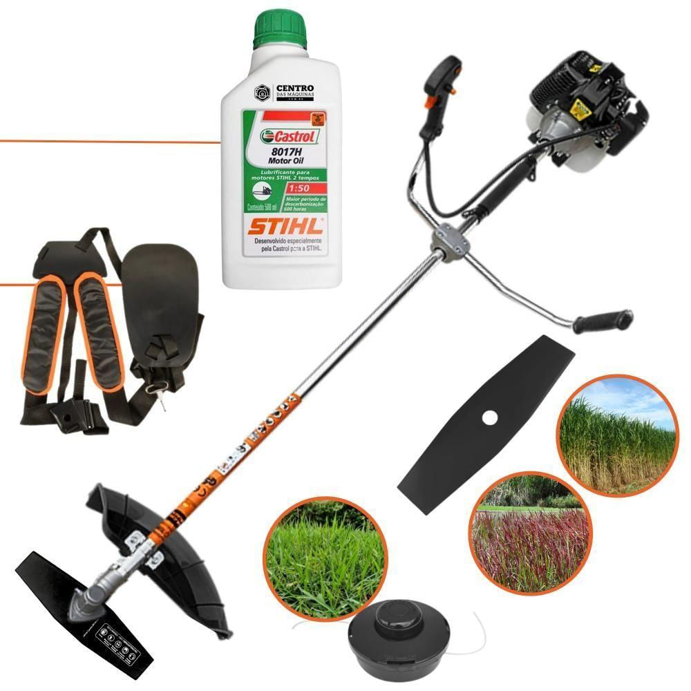 Roçadeira Terra Grh520 Faca 2 Pontas E Carretel + óleo Stihl