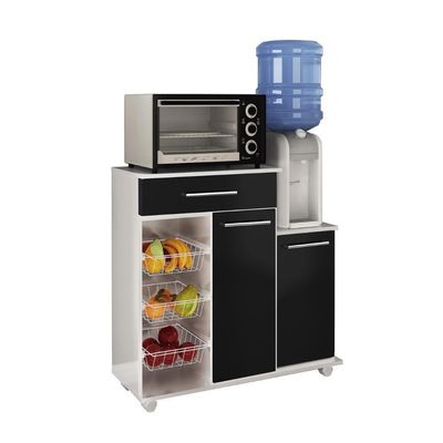 Balcão Cozinha Multiuso Ditália Mf-185 Branco/preto