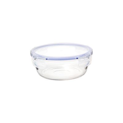 Pote Hermético Redondo Em Vidro C/ Tampa Em Plástico Transparente/azul 720ml - Hauskraft