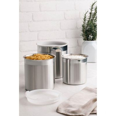 Pote Tramontina Cucina Em Aço Inox Para Mantimentos Com Tampa Plástica 12 Cm 1,5 L Tramontina