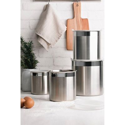 Pote Tramontina Cucina Em Aço Inox Para Mantimentos Com Tampa Plástica 12 Cm 1,5 L Tramontina