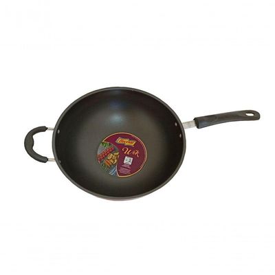 Panela Wok Antiaderente Grande 28cm Cabo Duplo Cor Cereja