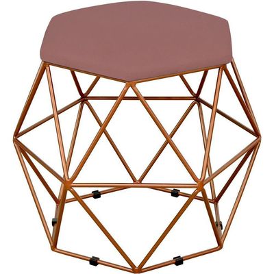 Puff Aramado Bronze Six L02 Suede Rosê