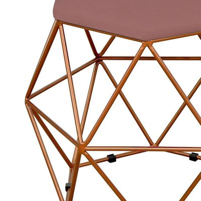 Puff Aramado Bronze Six L02 Suede Rosê