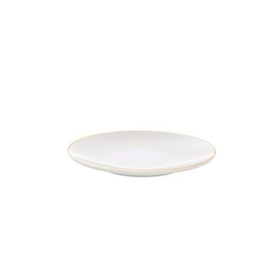 Prato Sobremesa Tramontina Anna Em Porcelana Decorada Em Acabamento Com Fio Dourado 21 Cm Tramontina