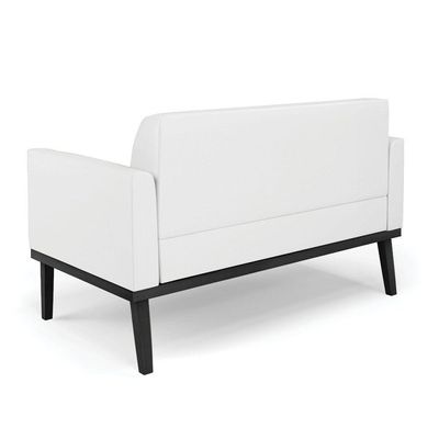 Sofá Namoradeira Com Poltrona Base De Madeira Fixa Preto Marisa Corino D03 - D\'rossi Cor Branco