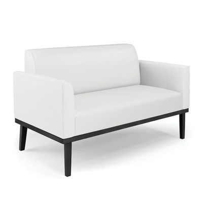 Sofá Namoradeira Com Poltrona Base De Madeira Fixa Preto Marisa Corino D03 - D\'rossi Cor Branco