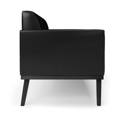 Sofá Namoradeira Com Poltrona Base De Madeira Fixa Preto Marisa Corano D03 - D\'rossi Cor Preto