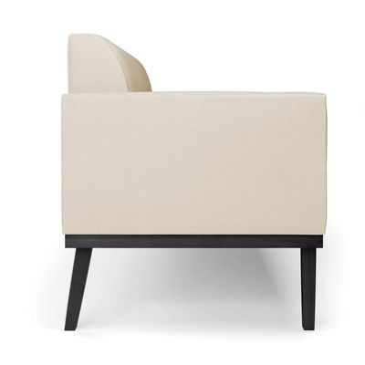 Sofá Namoradeira Base De Madeira Fixa Preto Marisa Corino D03 - D\'rossi Cor Bege