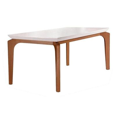Mesa Para Cozinha Londrina + Tampo Madeirado Reto 120x80cm Off White-imbuia - Rufato