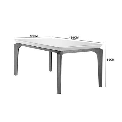 Mesa De Sala Jantar Londrina + Tampo Madeirado Reto 180x90cm Grafite/imbuia - Rufato