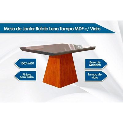 Kit Mesa Luna Tampo 120cm + 4 Cadeiras Berlim Imbuia Chocolate