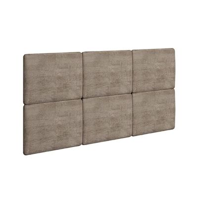 Painel De Cama Box Estofada Casal/queen Lucca (6 Unidades) Capuccino/animale Chocolate - Rufato