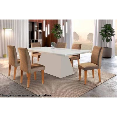 Mesa Para Cozinha Luna + Tampo Madeirado Reto 180x90cm Grafite-imbuia - Rufato