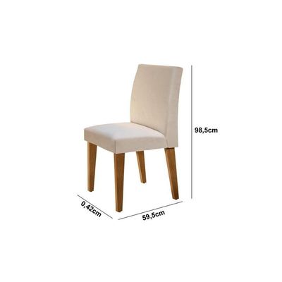 Kit Mesa Luna C/ Tampo Vidro Canto Reto 120cm + 4 Cadeiras Imbuia Chocolate Capuccino
