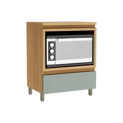 Balcão De Cozinha Rainha P- Forno 1 Porta C-tampo 70 Cm Nature-verde - Nesher