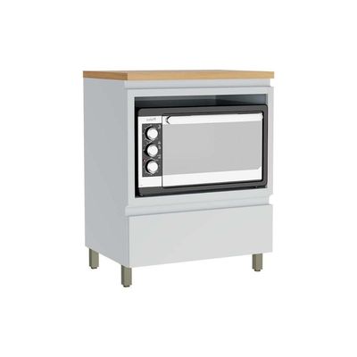 Balcão De Cozinha Rainha P- Forno 1 Porta C-tampo 70 Cm Branca-nature - Nesher