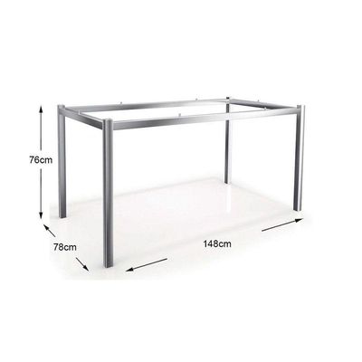 Kit Mesa Reno C- Tampo Vidro 150cm + 6 Cadeiras Amsterdã Cromado Courano Preto