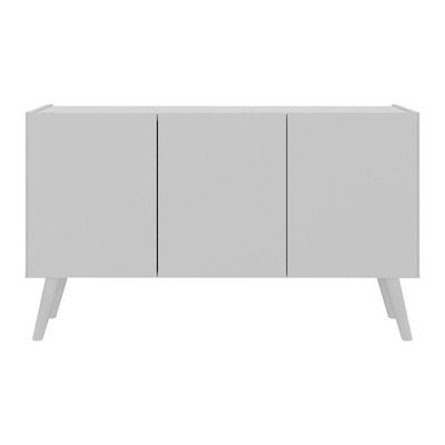 Rack Retrô Para Tv Até 32 Polegadas Com 3 Portas Multimóveis Mp1067 Branco