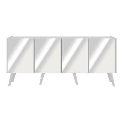 Rack Tv Até 50 Polegadas Retrô Com Espelhos Mp1082 Branco Branco