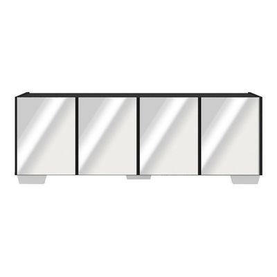 Rack Tv Até 50 Polegadas Com Espelhos Mp1083 Preto branco