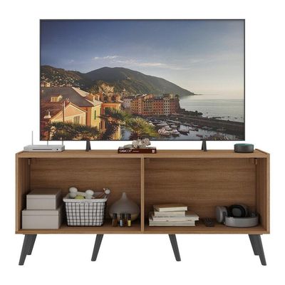 Rack Tv Até 50 Polegadas Retrô Com Espelhos Mp1082 Rustic preto