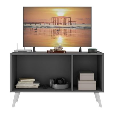 Rack Tv Até 32 Polegadas Retrô Com Espelhos Mp1078 Grafite branco