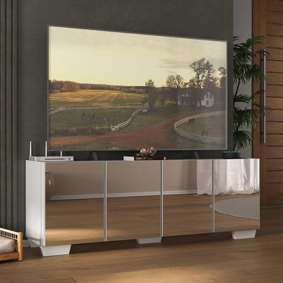 Rack Tv Até 50 Polegadas Com Espelhos Mp1083 Branco Branco