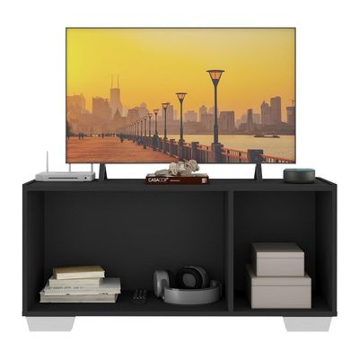 Rack Tv Até 32 Polegadas Com Espelhos Mp1079 Preto branco