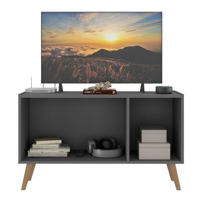 Rack Tv Até 32 Polegadas Retrô Com Espelhos Mp1078 Grafite natural