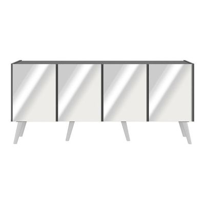 Rack Tv Até 50 Polegadas Retrô Com Espelhos Mp1082 Grafite branco