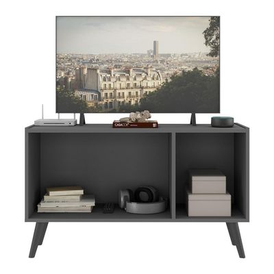 Rack Tv Até 32 Polegadas Retrô Com Espelhos Mp1078 Grafite preto