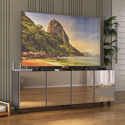 Rack Tv Até 50 Polegadas Com Rodízios E Espelhos Mp1080 Grafite Grafite