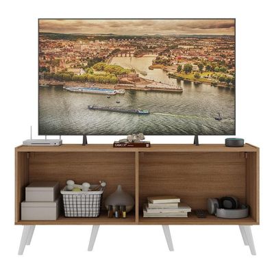 Rack Tv Até 50 Polegadas Retrô Com Espelhos Mp1082 Rustic branco