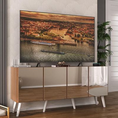 Rack Tv Até 50 Polegadas Retrô Com Espelhos Mp1082 Rustic branco
