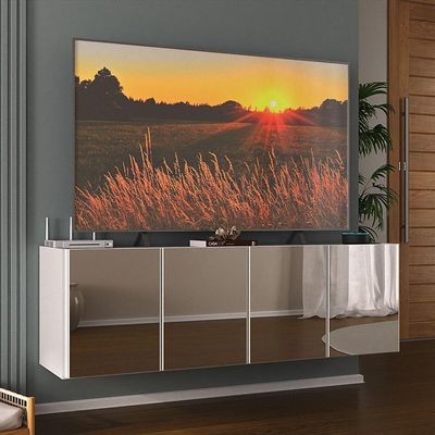 Rack Tv Até 50 Polegadas Suspenso Com Espelhos Mp1081 Branco Branco