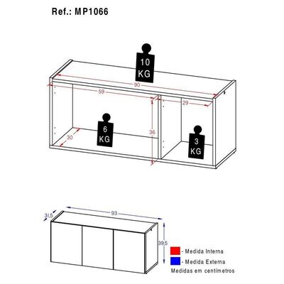 Rack Para Tv Até 32 Polegadas Com Suspenso Mp1066 Grafite Grafite