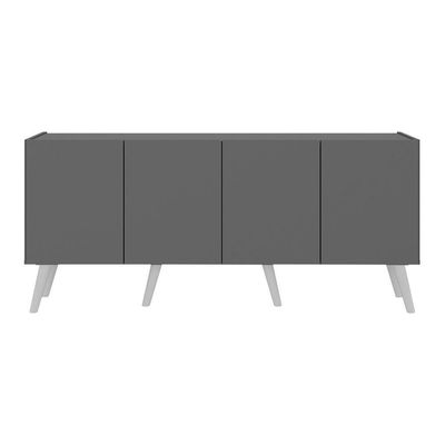 Rack Retrô Para Tv Até 50 Polegadas Com Mp1071 Grafite branco