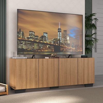 Rack Para Tv Até 50 Polegadas Com Mp1072 Rustic preto