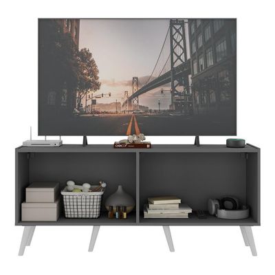 Rack Retrô Para Tv Até 50 Polegadas Com Mp1071 Grafite branco