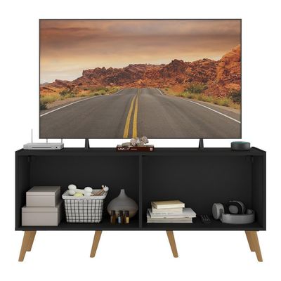 Rack Tv Até 50 Polegadas Retrô Com Espelhos Mp1082 Preto natural