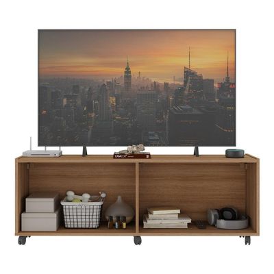 Rack Para Tv Até 50 Polegadas Com E Rodízios Mp1069 Rustic Rustic