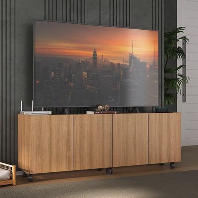 Rack Para Tv Até 50 Polegadas Com E Rodízios Mp1069 Rustic Rustic